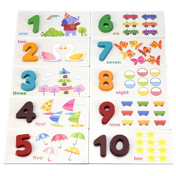 Đồ Chơi giáo dục mầm non, thẻ học tiếng Anh (số học)- An Toàn cho Bé - XY11