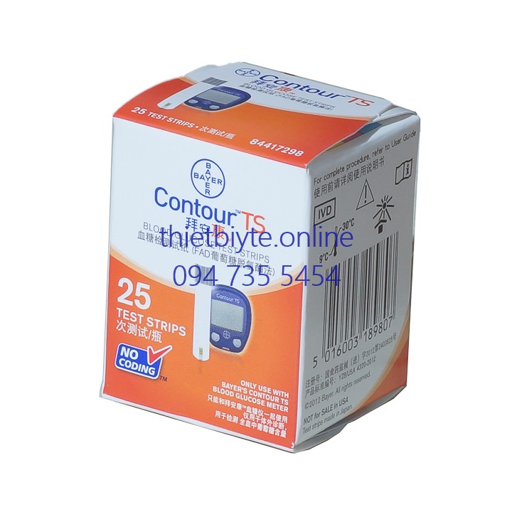 Que thử đường huyết Contour TS (hộp 25 que)