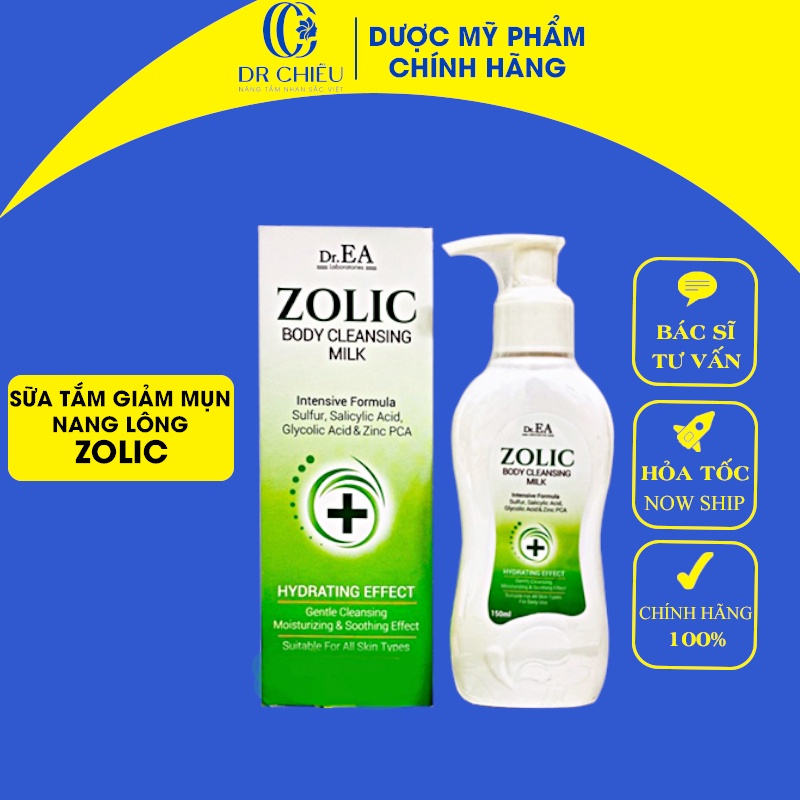 Sữa tắm Dr.EA Zolic Body Cleansing Milk Giảm Mụn Cơ Thể Nang Lông thumbnail