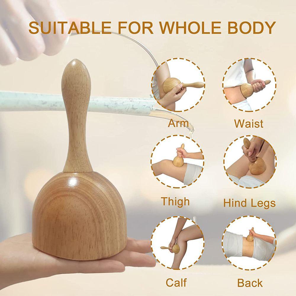 Cốc Gỗ Cầm Tay Mịn Màng Chống Cellulite Lymphatic Giúp Lưu Thông Máu Vai / Hông