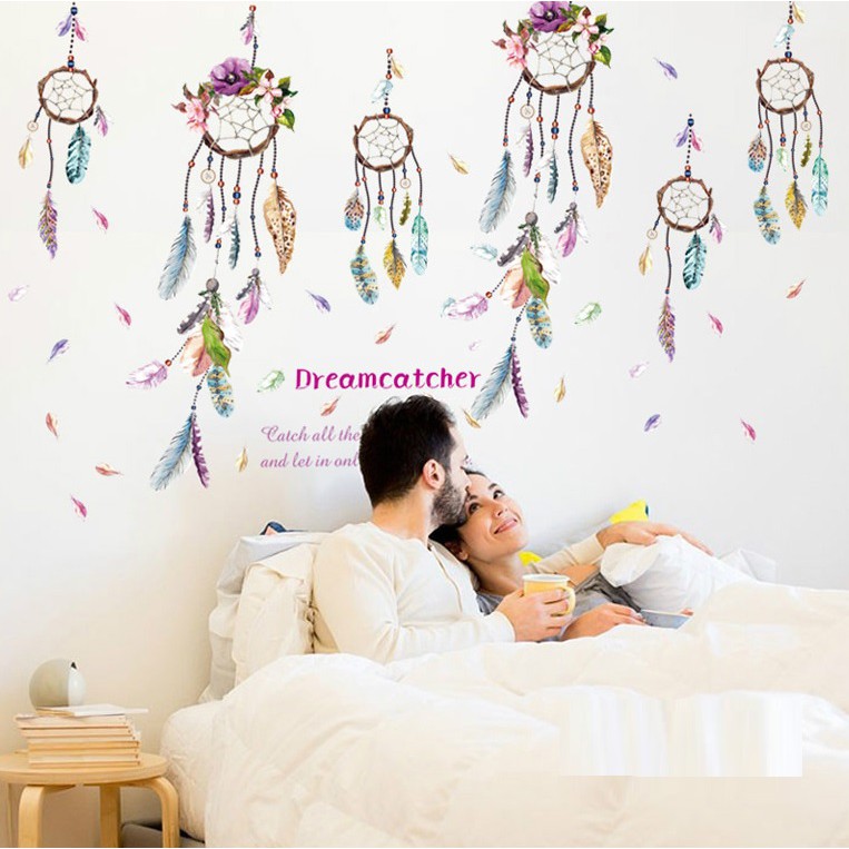 Decal dán tường Bộ đôi vòng bắt giấc mơ