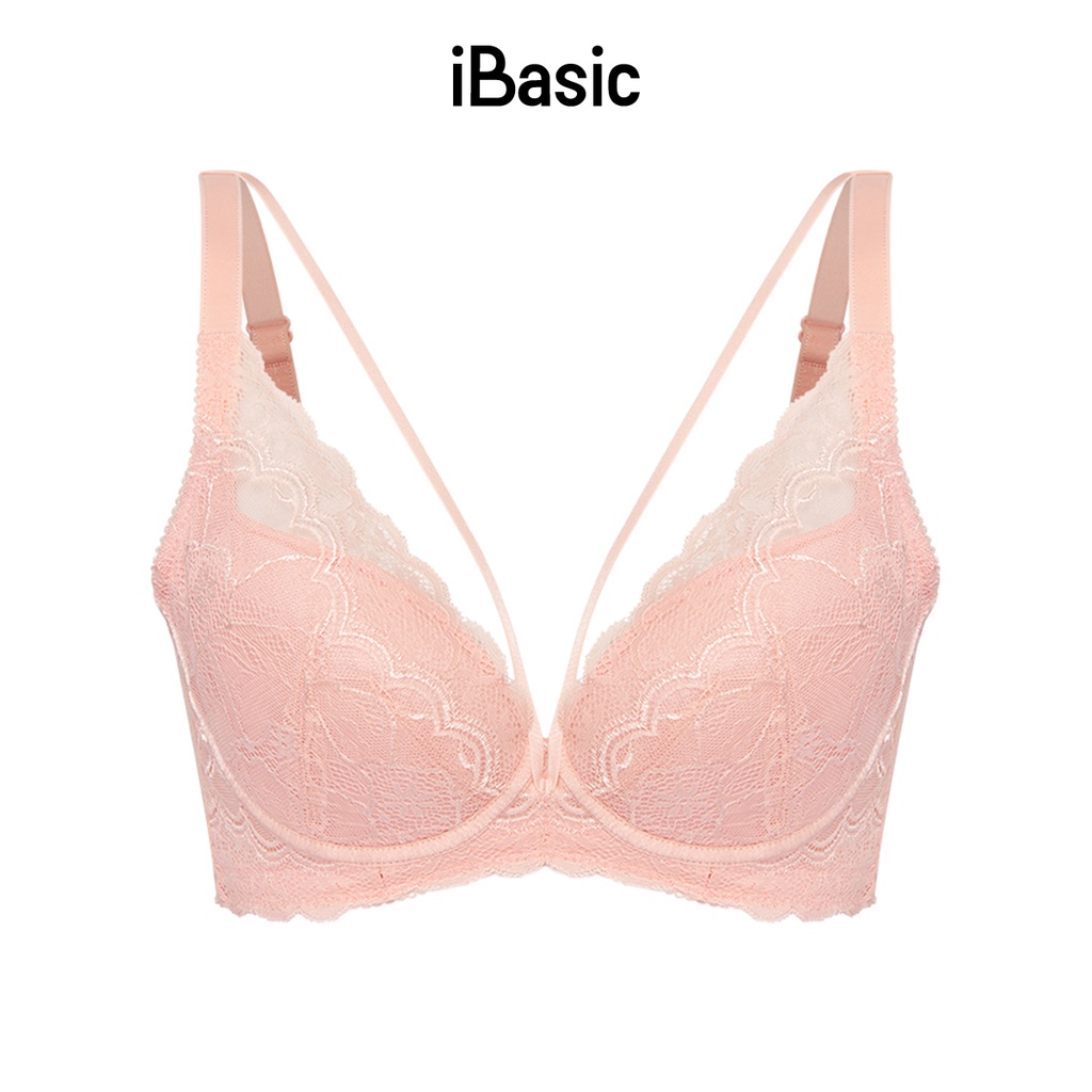 [MUA 2 GIẢM 30% - MUA 3 GIẢM 40%] Áo ngực có gọng mút mỏng ren phối dây Tshirt iBasic BRAW083