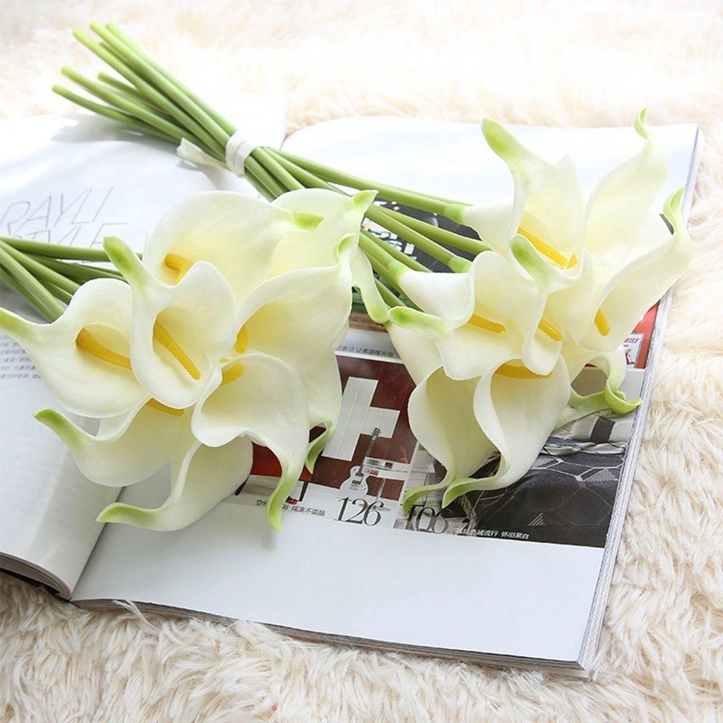Cây Hoa Calla Lilies Nhân Tạo Bằng Lụa Thanh Lịch Trang Trí Nhà Cửa / Tiệc Cưới DIY