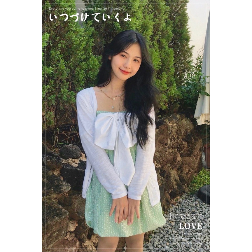 Đầm ánh kim lấp lánh đính nơ trắng - Bling Dress