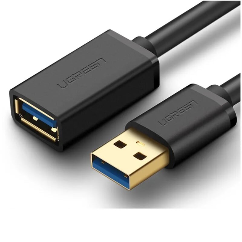 màu đen Dây cáp USB 3.0 nối dài mạ vàng UGREEN 30126 10368 30125 US129