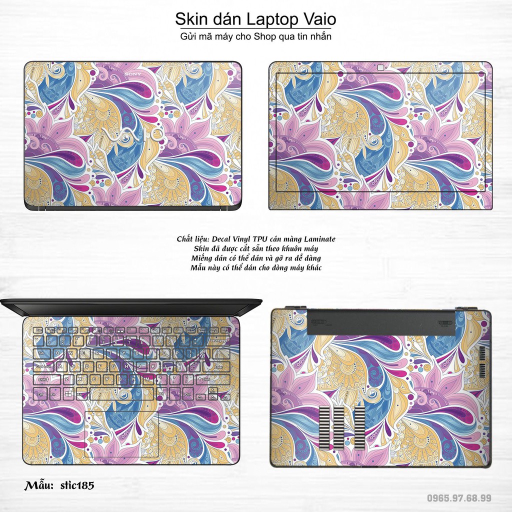 Skin dán Laptop Sony Vaio in hình Hoa văn sticker _nhiều mẫu 31 (inbox mã máy cho Shop)