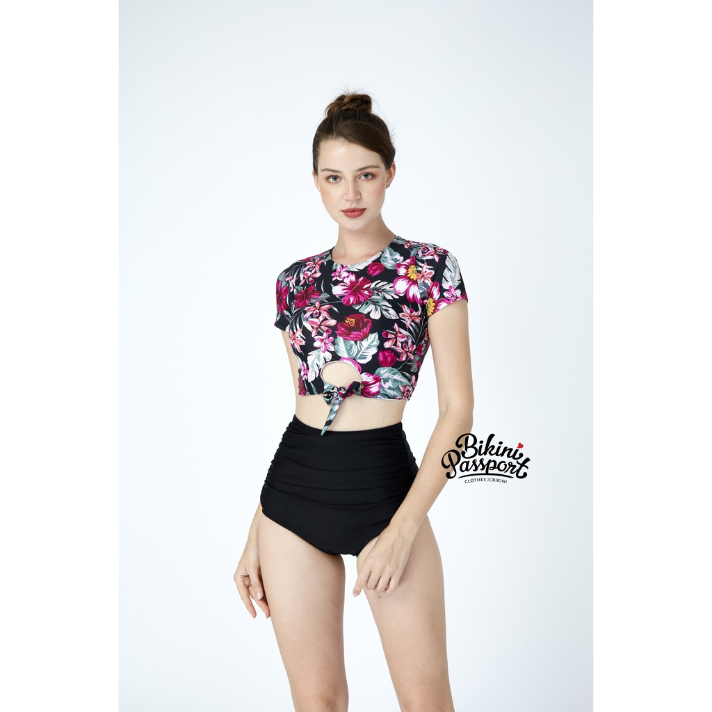 Áo bơi lẻ BIKINI PASSPORT kiểu croptop tay ngắn - Tím-BS268_PP