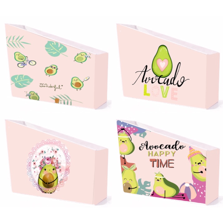 kệ sách giấy quả bơ KSI34 dễ thương  avocado cute hoạt hình lắp ghép