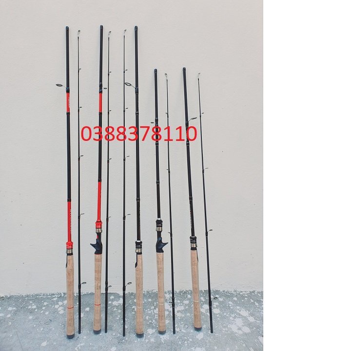Cần Lure 2 Khúc, Cần Câu Lure 2 Khúc Wolverine Đen Đỏ 1m8 - 2m1