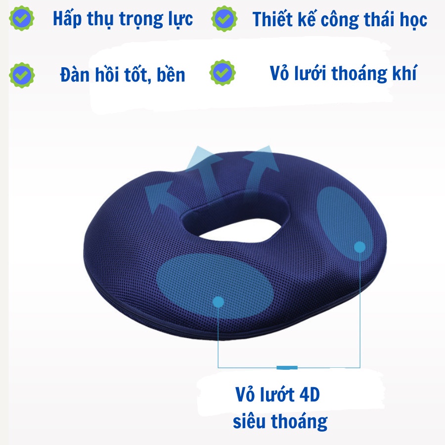 Đệm Ngồi DN02, Đệm Chống Trĩ Cho Người Văn Phòng, Bà Bầu và Người Lái Xe