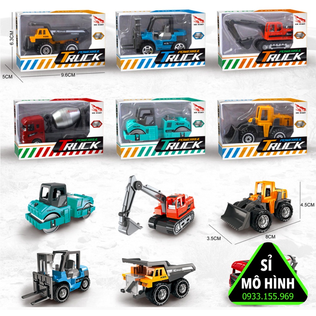 Mô hình xe công trình bằng kim loại nhiều mẫu 1:64