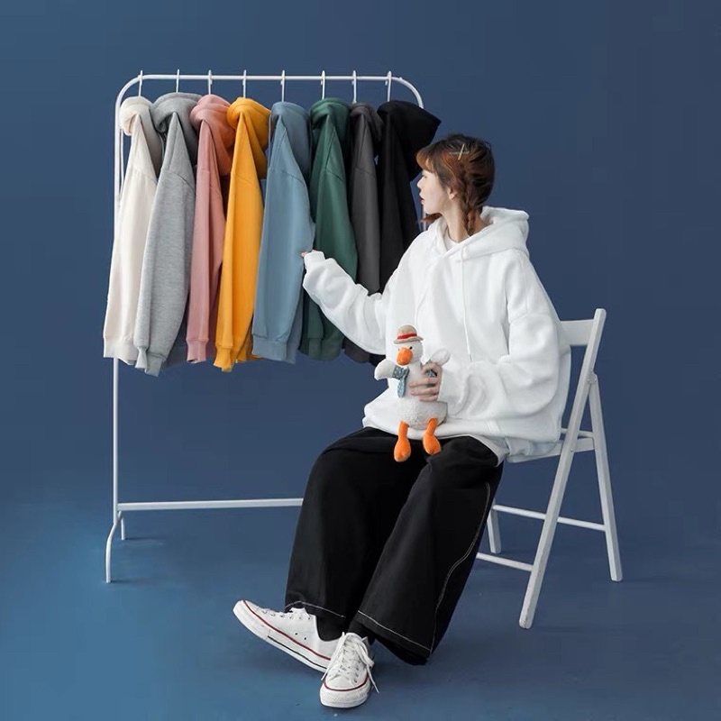 Áo Khoác Hoodie Nữ Trơn Dáng Oversize Chất Nỉ Bông Siêu Ấm Phong Cách Hàn Quốc | BigBuy360 - bigbuy360.vn