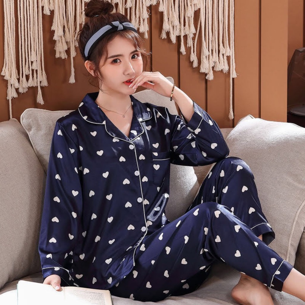 Đồ Bộ Pijama quần dài áo tay dài dễ thương cá tính sang trọng cho nữ mặc ngủ - mặc nhà