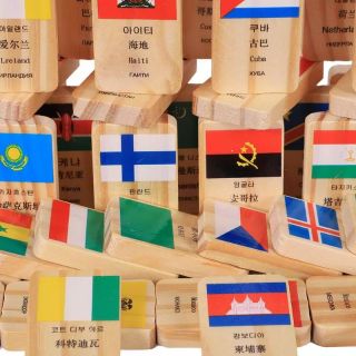 Domino gỗ 100 miếng hình quốc kì