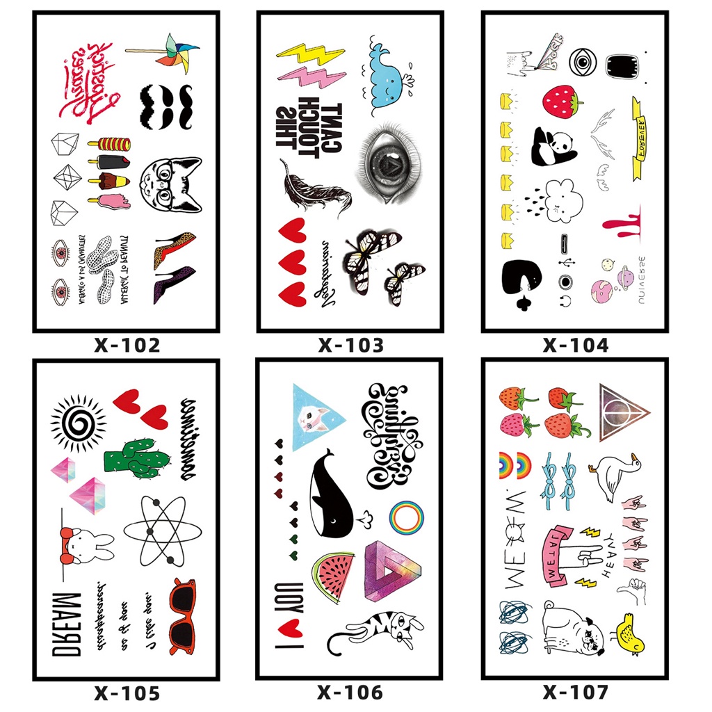 Hình Xăm Dán Mini Set Nhiều Hình Nhỏ (10x6cm)