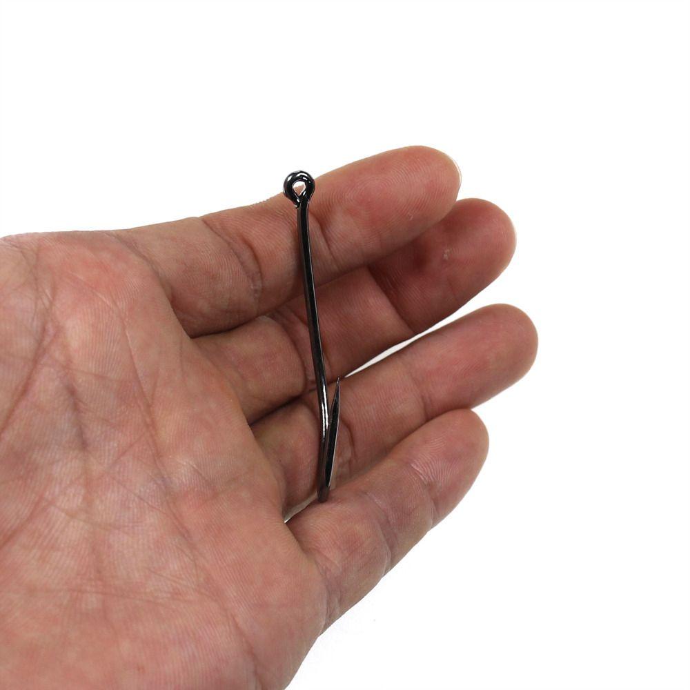 Bộ 50 móc câu cá thép carbon gai sắc cán dài dẹt dùng câu cá/ bạch tuộc biển lớn
