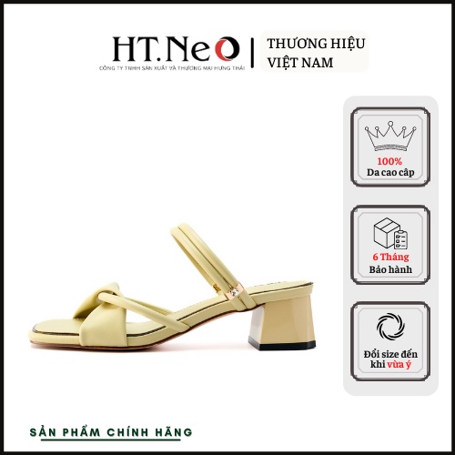 Giày sandal nữ - Dép nữ HT.NEO da mềm mại, đế vuông, thiết kế trẻ trung, thanh lịch phương hướng classic  SDN117