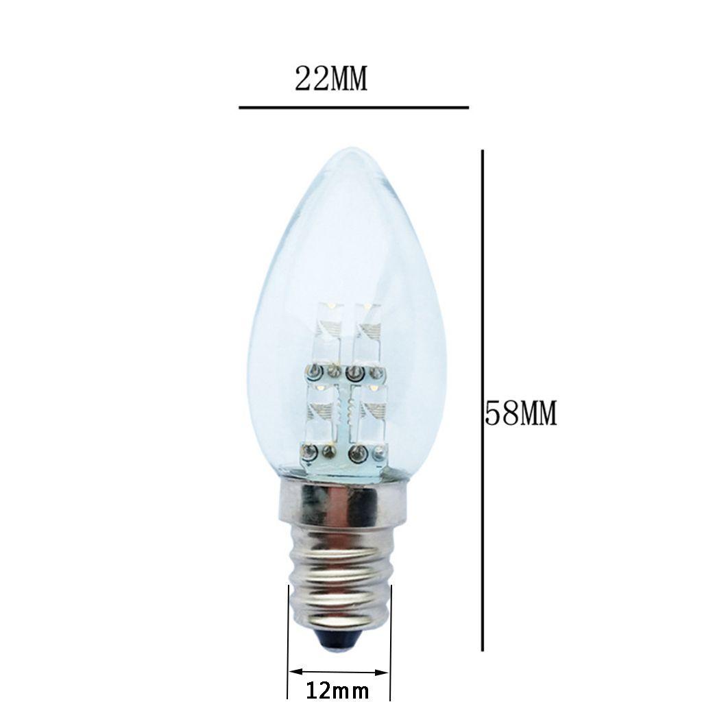 YIYU Bóng Đèn Sợi Tóc Tiết Kiệm Năng Lượng Candelabra 220V E12 Với 4 Bóng Đèn Thủy Tinh Ánh Sáng Trắng Ấm