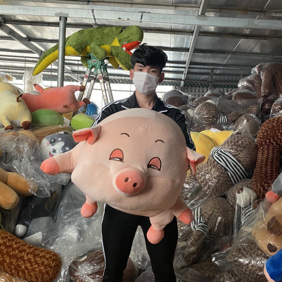 Gấu Bông to Gối Ôm Heo Lợn 75cm - 1m .Thú Nhồi Bông phê cần lim dim Siêu to khổng lồ béo ú đáng yêu ngộ nghĩnh