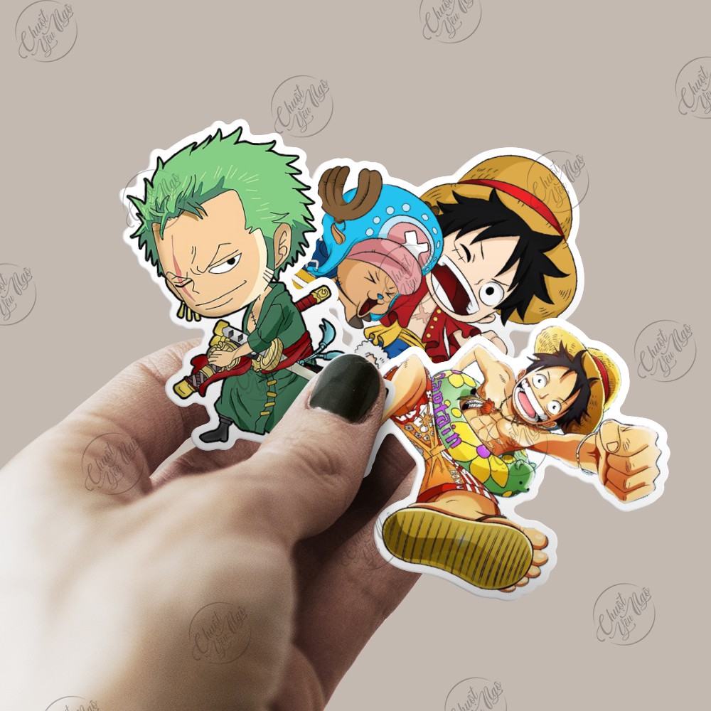 Bộ 25/50/100/150 sticker decal hình dán chống nước ONE PIECE Monkey D. Luffy Đảo Hải Tặc Mũ Rơm