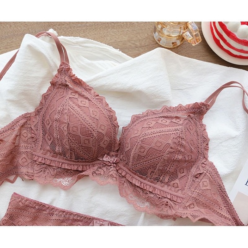 Áo Lót Nâng Ngực Không Gọng Phối Ren Phong Cách Quyến Rũ