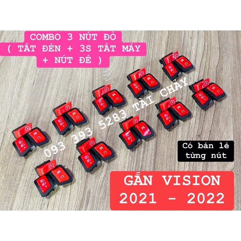 3 NÚT ĐỎ GẮN CHO VISION 2021 - 2022 ( GĂN NHƯ ZIN KHÔNG CHẾ ) ( CÓ BÁN LẺ )