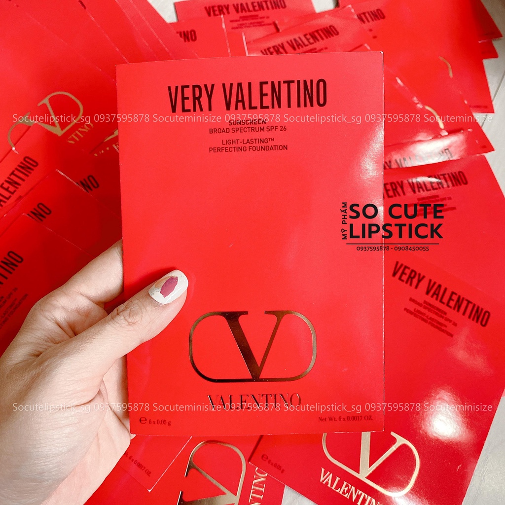 Sample Kem Nền Very Valentino Light Lasting SPF 26 Perfecting Foundation 6 Shades