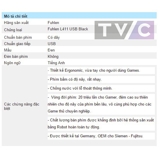 Bàn phím Fuhlen L411 chính hãng cho máy tính tem phân phối Ninza BH 24 tháng