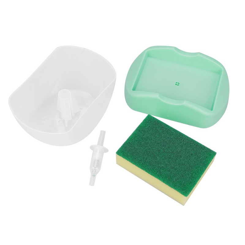 Set 2 Hộp Đựng Dung Dịch Rửa Chén Kèm Mút Rửa Chén Tiện Dụng Cho Nhà Bếp