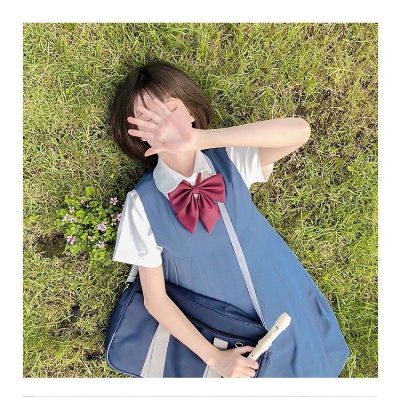 VÁY ĐỒNG PHỤC JK TẶNG NƠ ĐỎ 🍑 XANH và ĐEN🍑Có ảnh thật