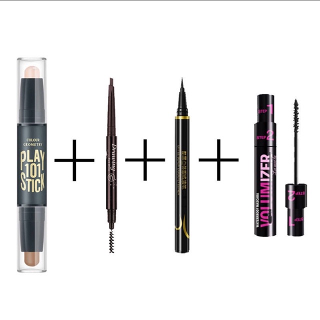 COMBO MASCARA+ BÚT TẠO KHỐI+ KẺ MẮT+ KẺ MÀY KHÔNG TRÔI KHÔNG LEM | BigBuy360 - bigbuy360.vn
