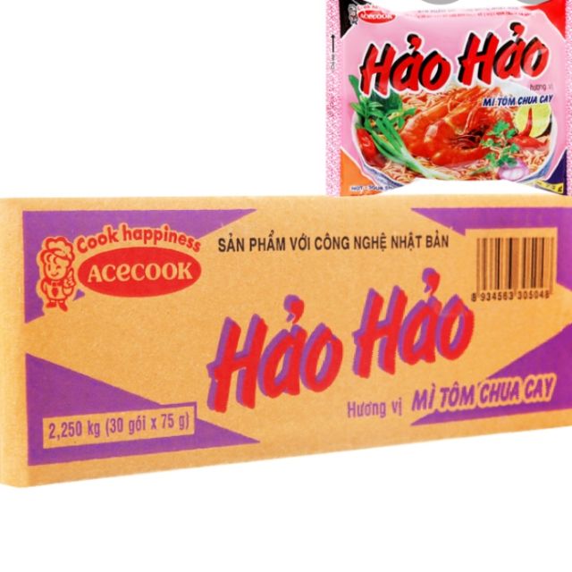Thùng mì hảo hảo chua cay 30 gói,..