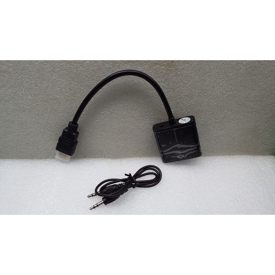 Cable chuyển dữ liệu HDMI ra cổng VGA, có dây Audio kèm theo