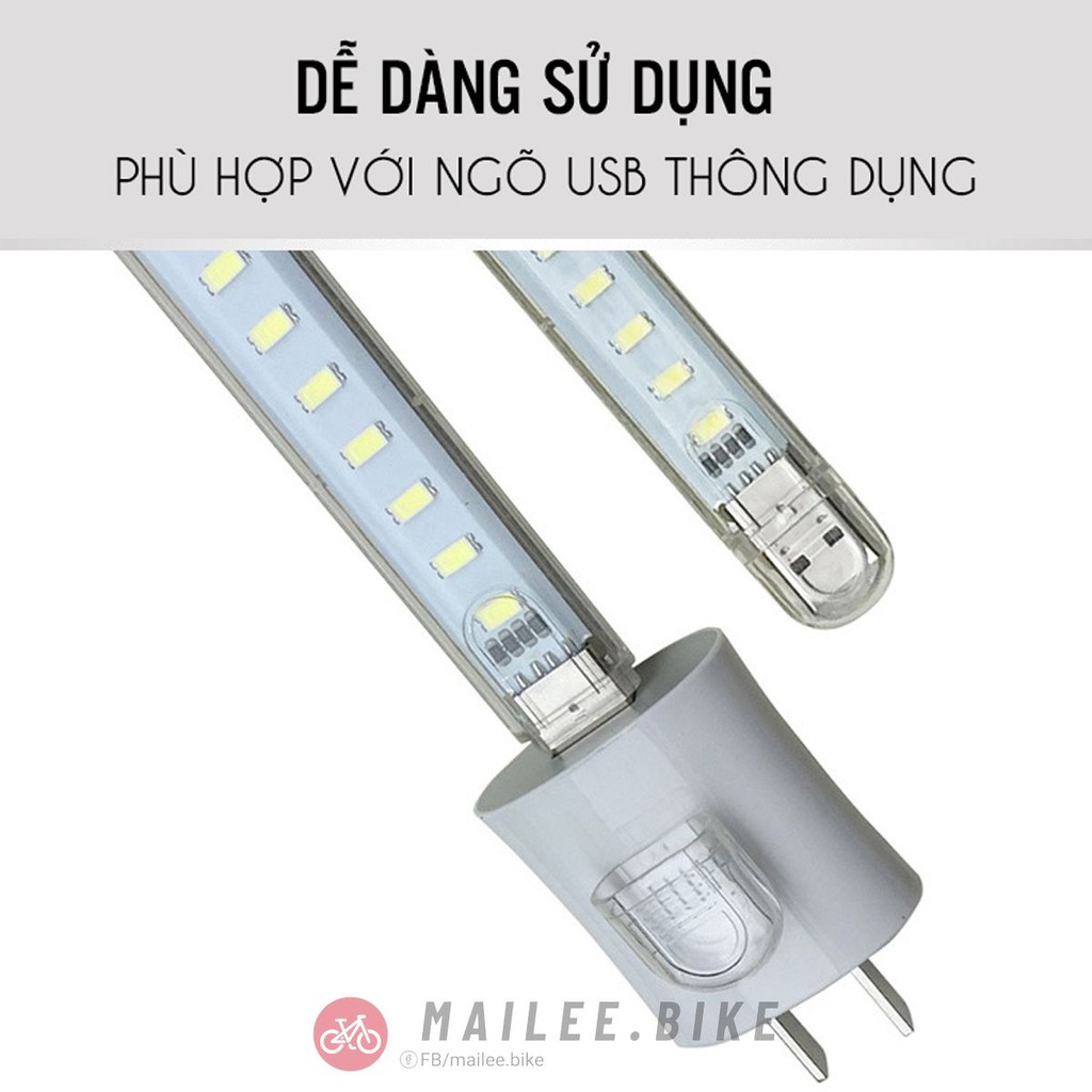 Thanh Đèn 24 Bóng LED Mini Siêu Sáng Cắm Cổng USB Thích Hợp Để Bàn Học, Đọc Sách Hành Lang Dự Trữ Khi Mất Điện