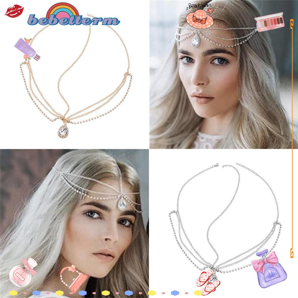 Bebetterm 1Pc Head Chain Crystal Rhinestone Alloy Wedding Jewelry Bride Hair Jewelry Accessories