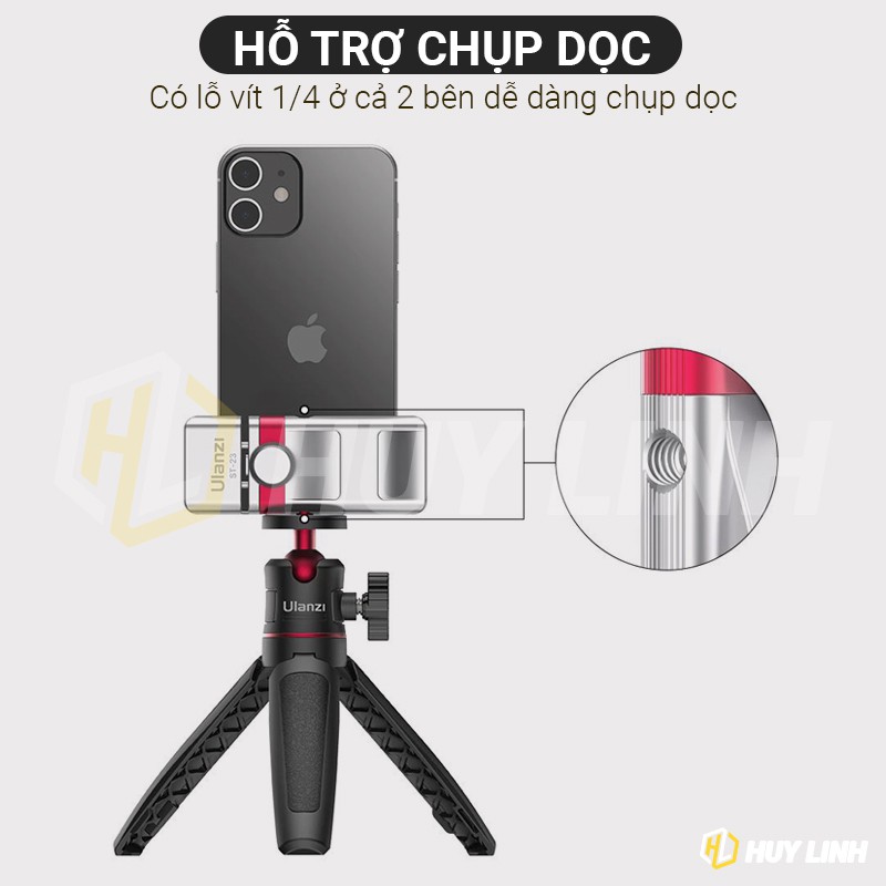 Ngàm kẹp giữ điện thoại Ulanzi ST-23 Smartphone Tripod Mount - Lỗ vít 1/4 cho chân Tripod