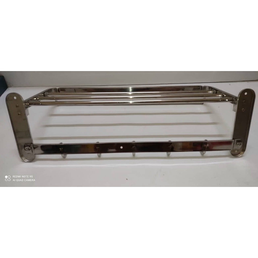 VẮT KHĂN GIÀN TRẮNG ĐẾ PHỒNG CÓ MÓC ÁO PHÒNG TẮM CAO CẤP INOX 304