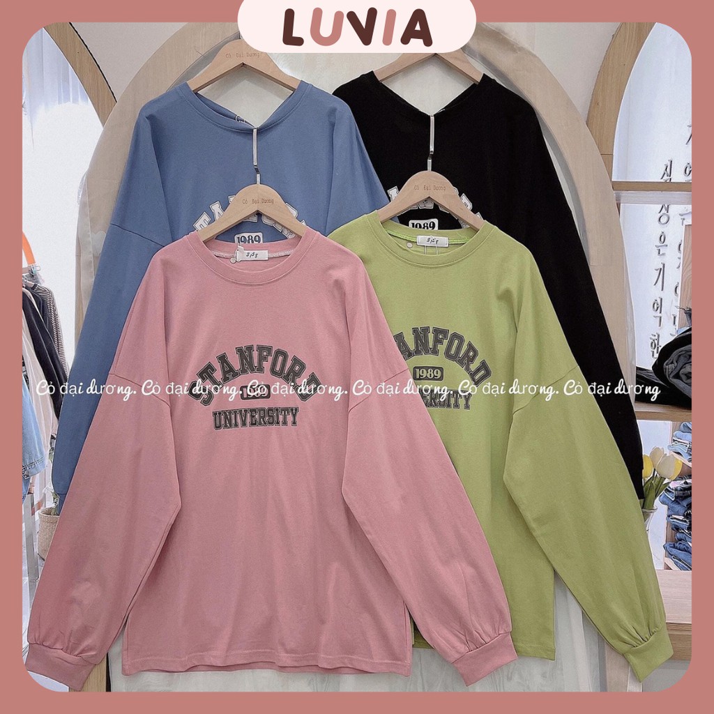 Áo thun dài tay Oversize Form rộng Hàn Quốc cá tính up hình thật Hot 2021 chất liệu cotton