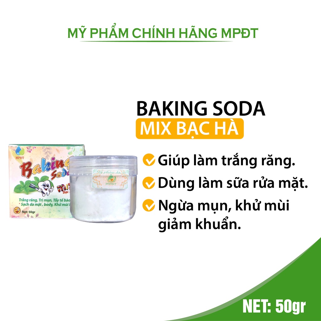 Baking soda đa dụng làm trắng, làm đẹp, vệ sinh đồ dùng và nhà cửa lọ 50gr