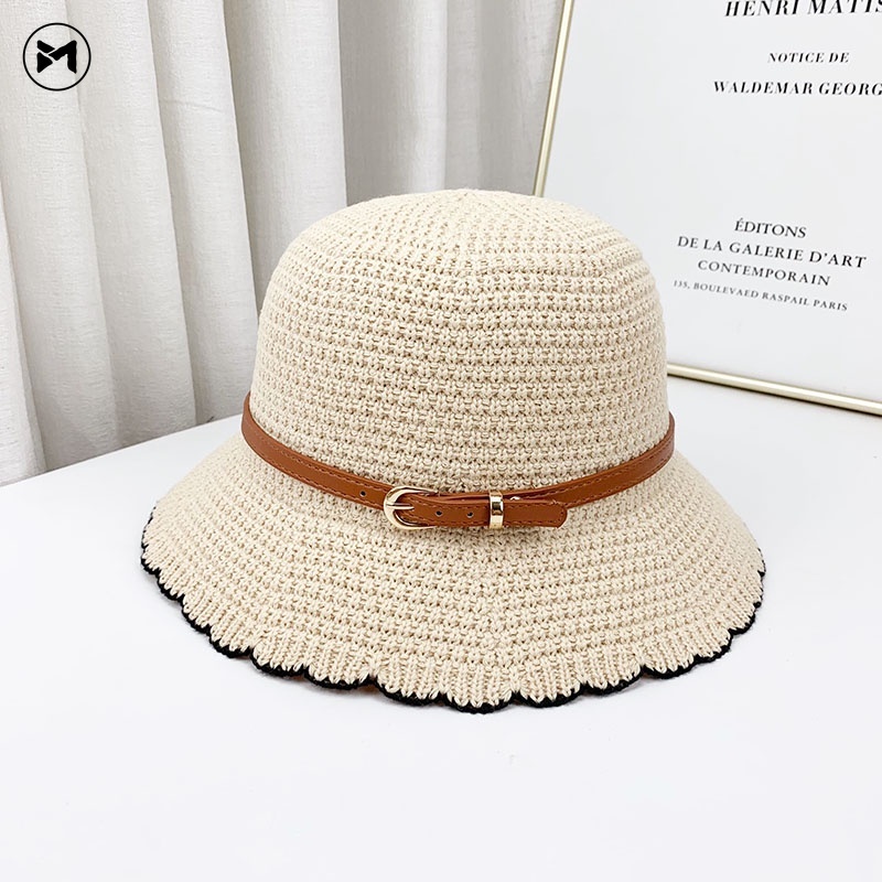 Nón Tai Bèo Chống Nắng Có Dây Đai Thắt Đơn Giản Có Thể Gập Gọn Phong Cách Nhật Bản Cho Nữ
