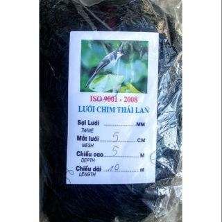 Lưới bẫy chim dài 10m, cao 5m, mắt lưới 5cm