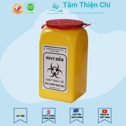 Hộp huỷ kim tiêm 1,5 lít
