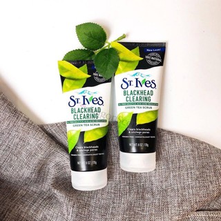 Tẩy Da Chết Làm Sạch Mụn Đàu Đen Chiết Suất Trà Xanh St.Ives Blackhead Clearing Green Tea Scrub 170g