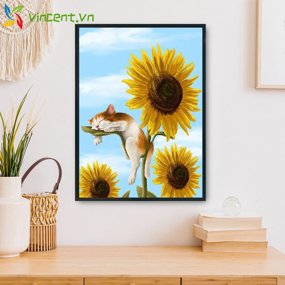 Bộ tranh thêu chữ thập diy 11ct 30x40cm hình bông hoa