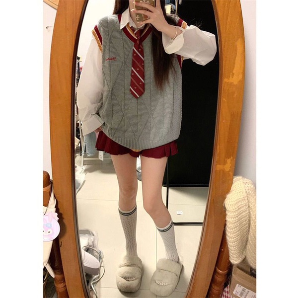 Áo Dệt Kim Không Tay Thời Trang Nhật Bản Dành Cho Nữ