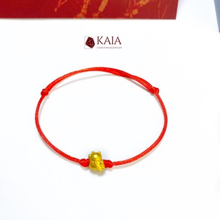 Vòng tay charm mèo thần tài mini may mắn 24k - KAIA