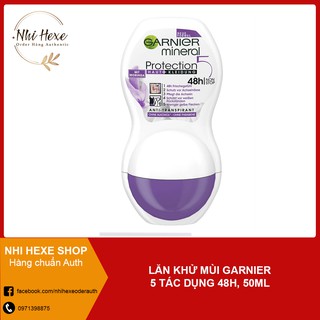 Lăn Khử Mùi Garnier 5 Tác Dụng Bảo Vệ, 50 ml