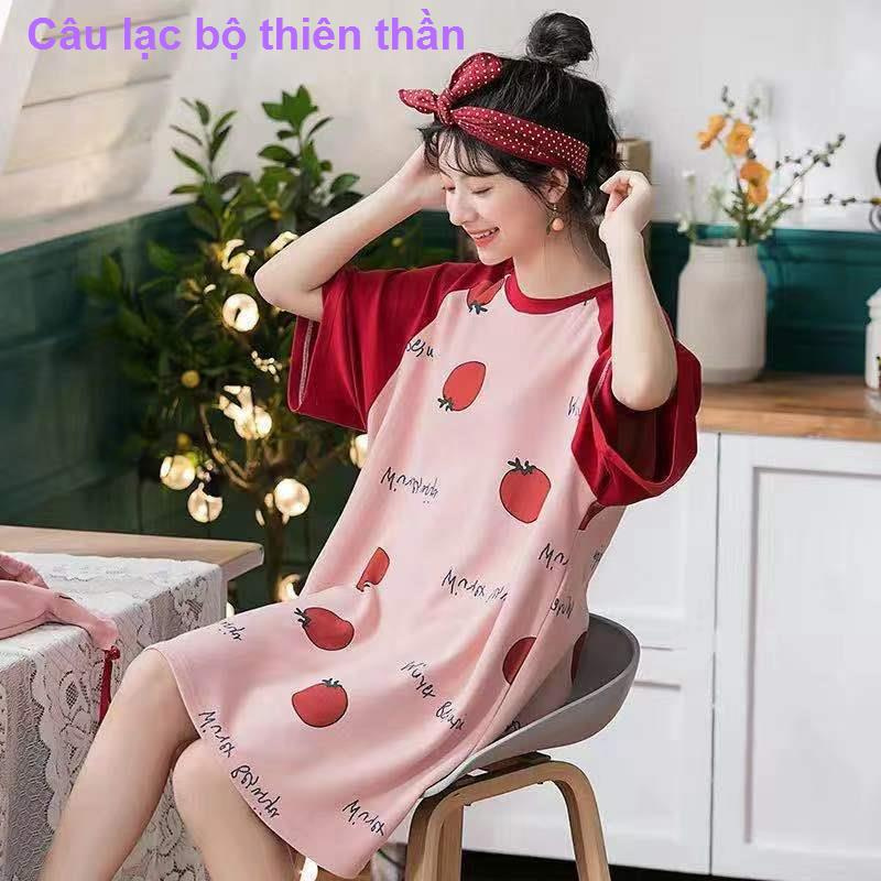 đồ ngủ. Tracksuit[Xưởng may trực tiếp] Váy ngủ kiểu mới nữ mùa hè pijama hoạt hình ngắn tay dễ thương phục vụ tại n