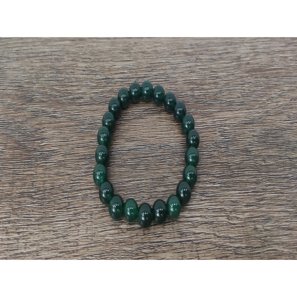 Vòng tay đá nhân tạo Cẩm thạch xanh lá đậm 8 ly (Đá Myanmar), vòng tay hạt đá đường kính 8 mm
