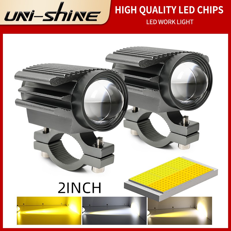 UNI-SHINE Đèn pha hi / lo ánh sáng màu trắng vàng chiếu sáng công suất cao thiết kế mới cho xe máy xe moto